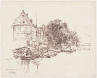 KT 2236
<br/>
Gezicht op het Spaarne, Haarlem, met de Waag
<br/>
<em>Boot, Henri Frédéric (1877 - 1963)</em>